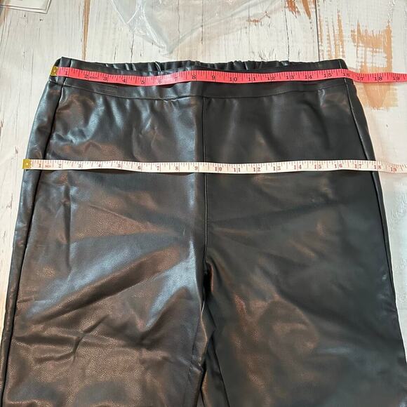 Joe’s Jeans Faux Leather Vegan Korey Leggings Black Size XL Elastic Waist - Picture 9 of 11